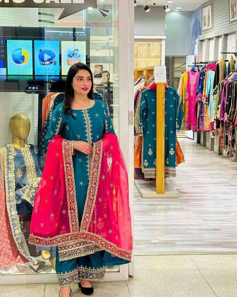 Vardan Ethnic Lc 1269 Chinon Silk Wholesale Pakistani Party Wear Salwar Suit — Wholesale Salwar Suits, MPA wholesale from Surat - Gallery Image 2
